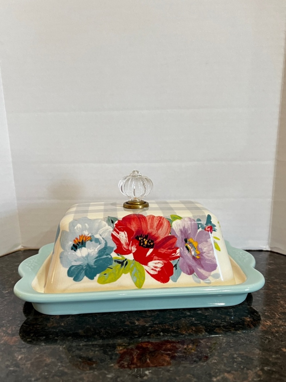 The Pioneer Women Sweet Romance Ceramic Double Stick Butter Dish Floral Ceramic